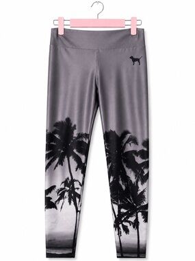 PINK Victoria's Secret Gray Palm-Print Leggings